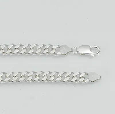 Lant cuban dreptunghiular 8mm Argint - 1