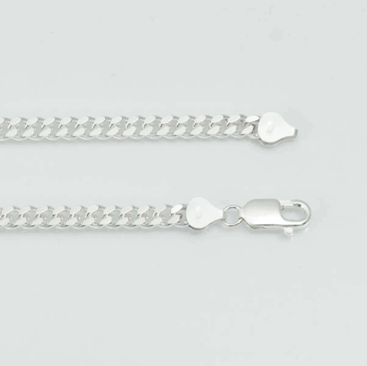 Lant cuban dreptunghiular 5mm Argint