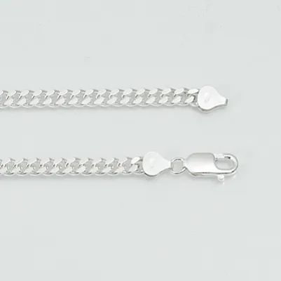 Lant cuban dreptunghiular 5mm Argint - 1