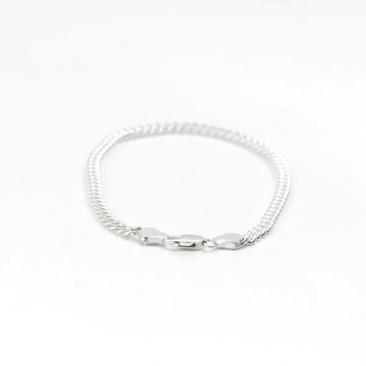 Bratara zale cuban dreptunghiulare 3mm Argint