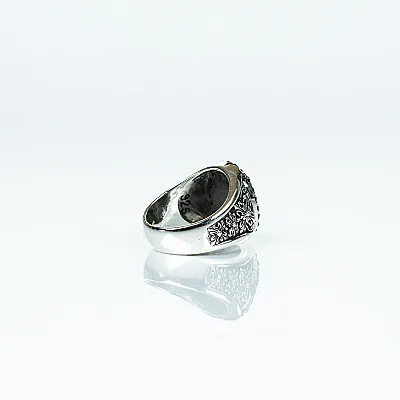 Inel oval cruce gotica zirconii Argint - 3