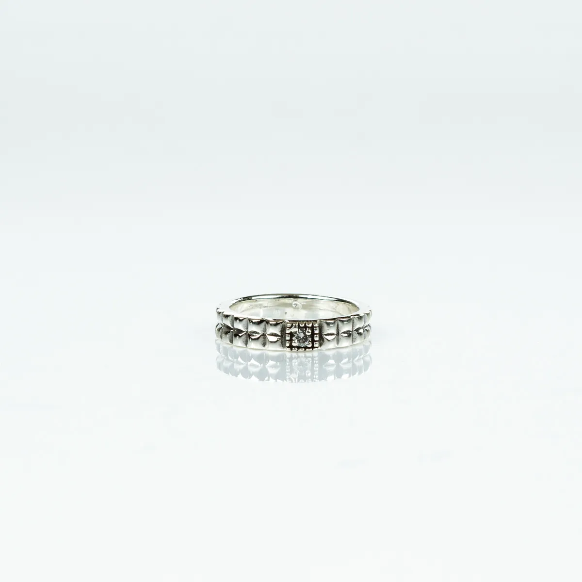 Verigheta patratele zirconiu transparent Argint