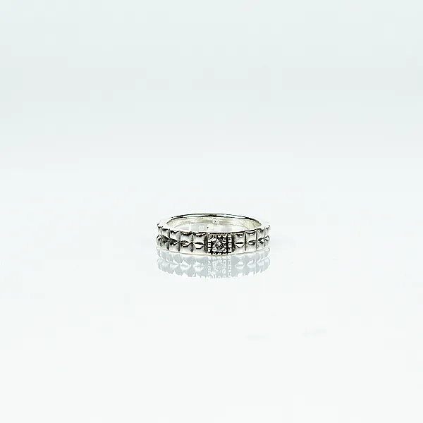 Verigheta patratele zirconiu transparent Argint