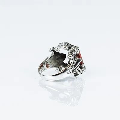 Inel gotic magic red Argint - 2