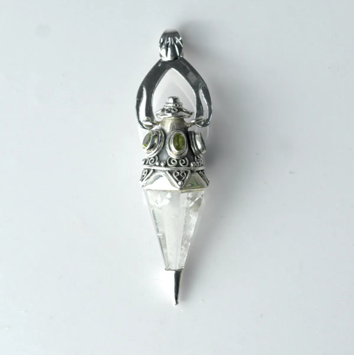 Pandantiv pendul cuarz peridot nr.33 Argint