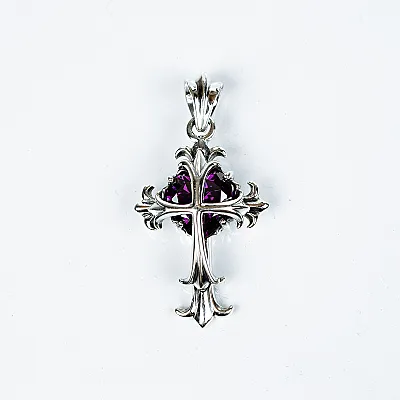 Pandantiv cruce gotica zirconiu Argint - 1