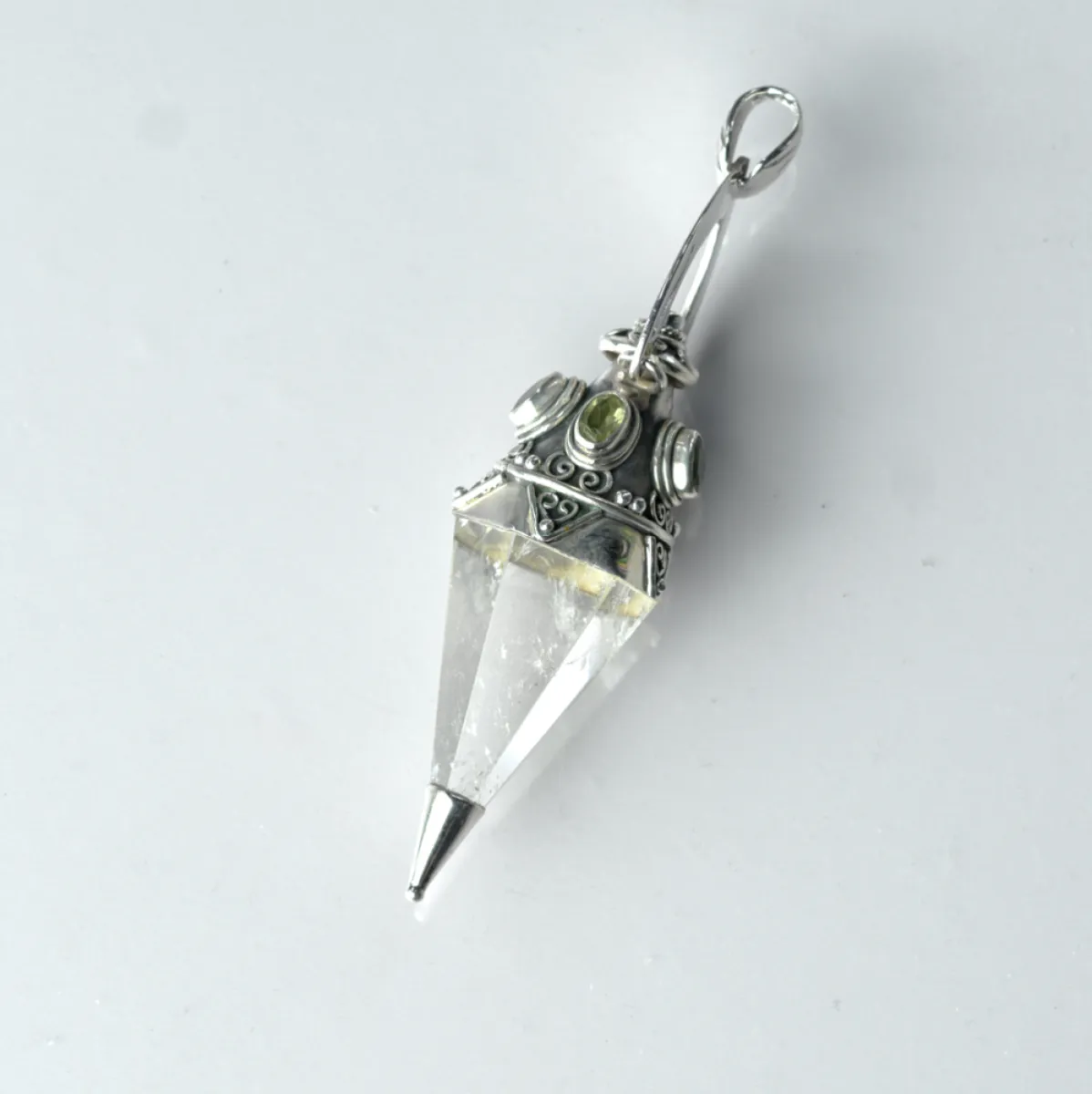 Pandantiv pendul cuarz peridot nr.33 Argint