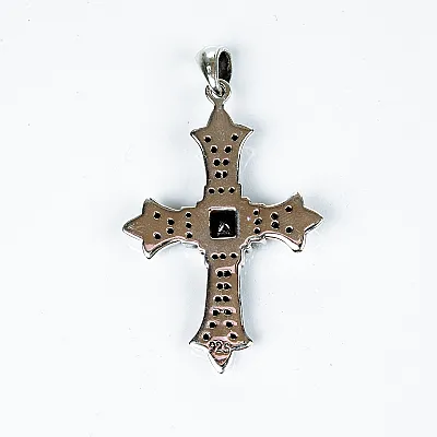 Pandantiv cruce gotica zirconii Argint - 8