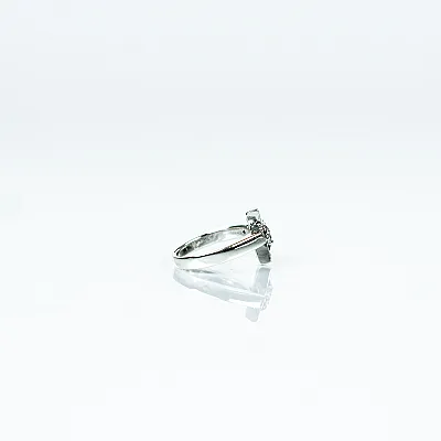 Inel cruce gotica zirconii transparente Argint - 3