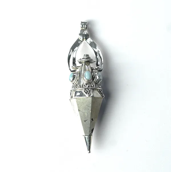 Pandantiv pendul cuarz pirita.larimar nr.45 Argint