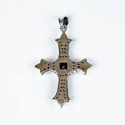 Pandantiv cruce gotica zirconii Argint - 5