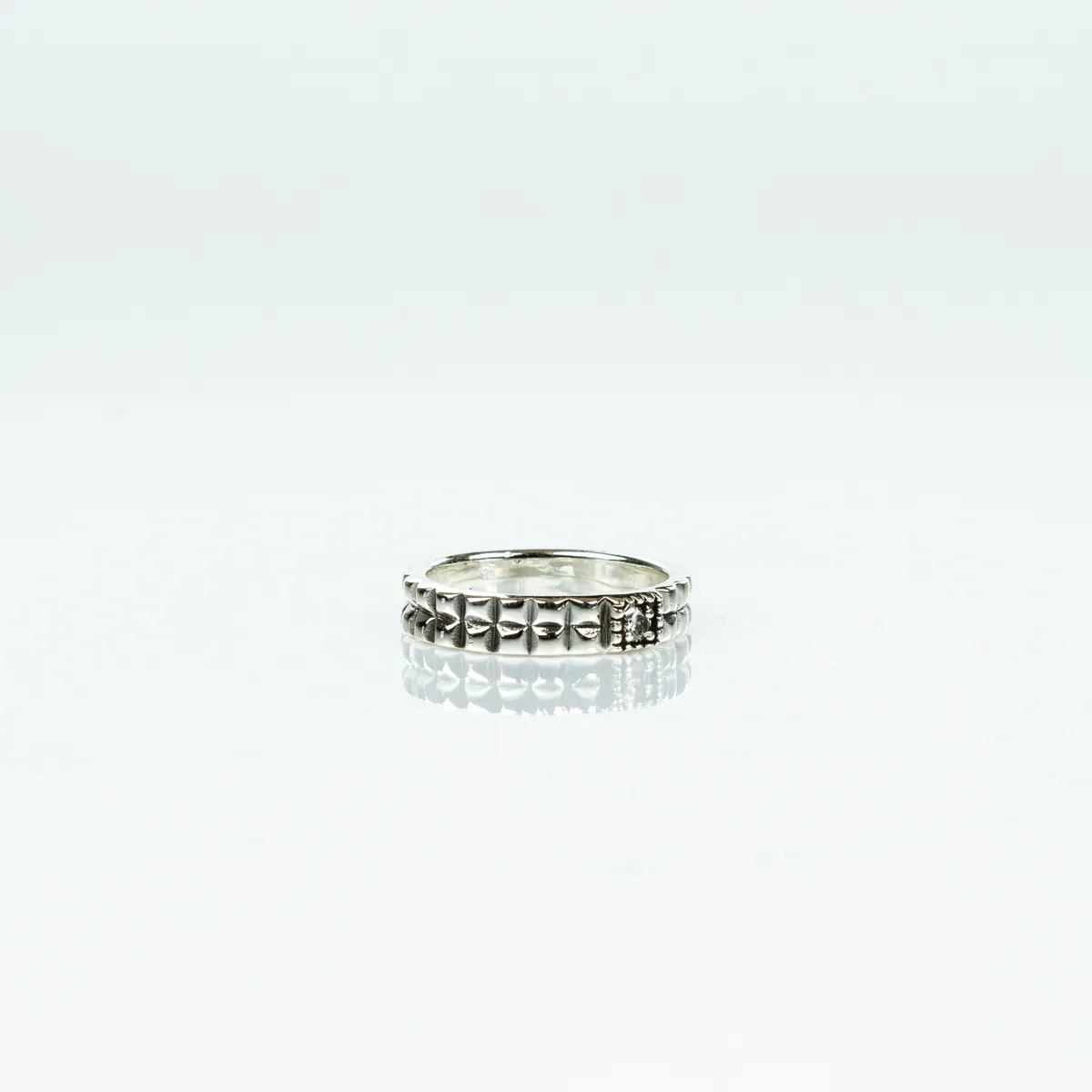 Verigheta patratele zirconiu transparent Argint