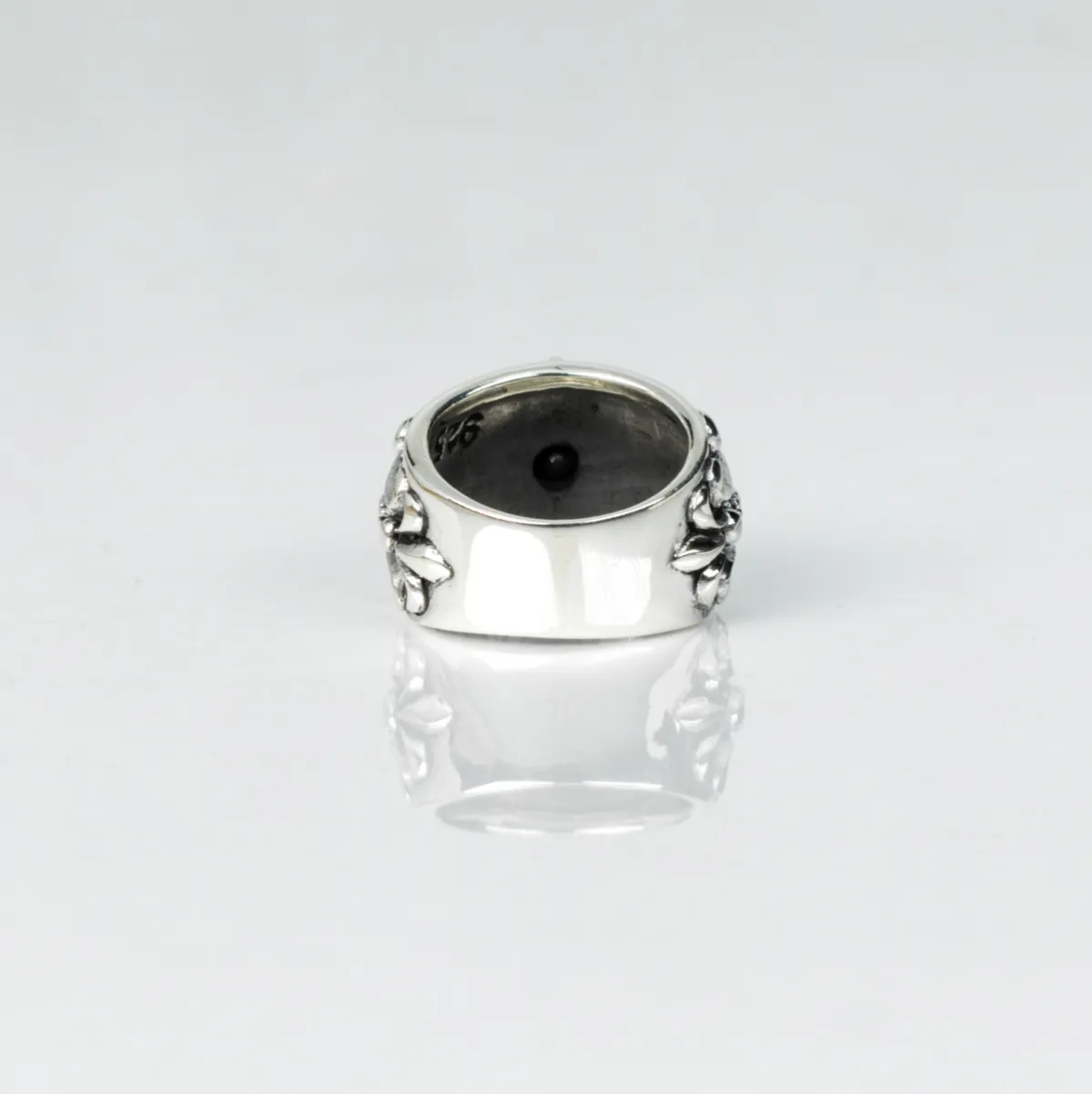 Inel crin imperial c.z negru Argint