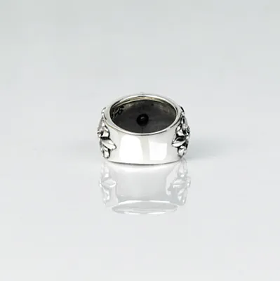 Inel crin imperial c.z negru Argint - 3