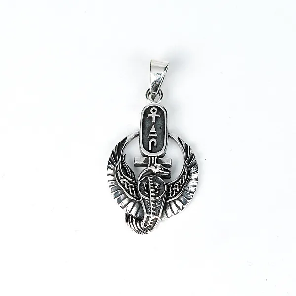 Pandantiv cobra inaripata Ankh Argint