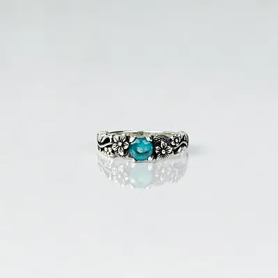 Inel gotic roze bleu Argint - 1