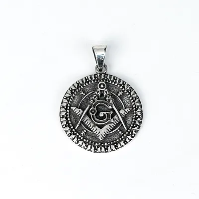 Pandantiv masonic echer si compas Argint - 1