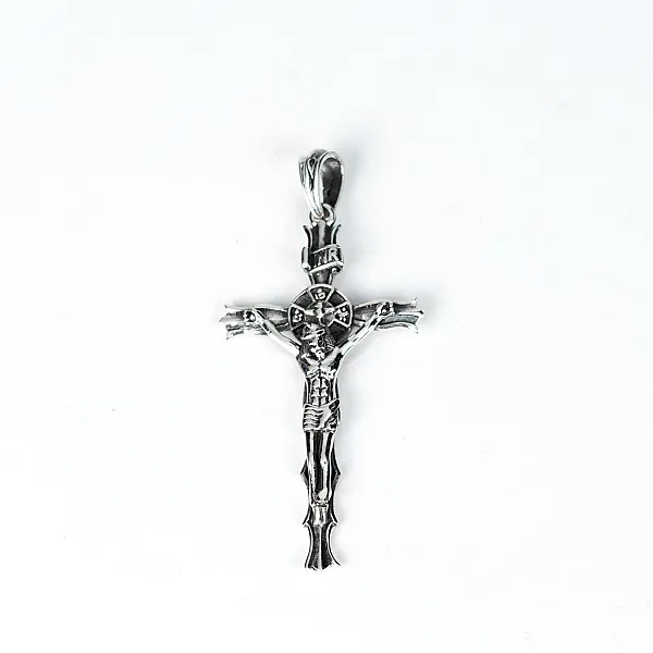 Pandantiv cruce Isus rastignit m Argint