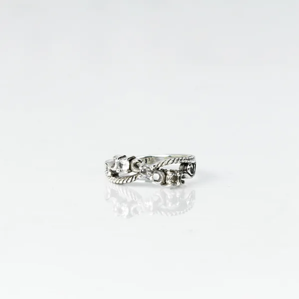 Inel gotic sarma zirconiu transparent Argint