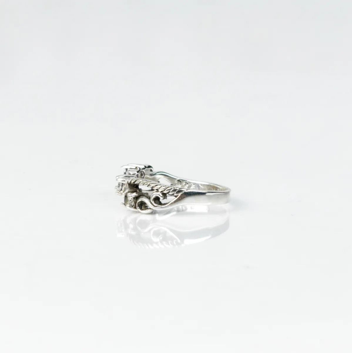 Inel gotic sarma zirconiu transparent Argint