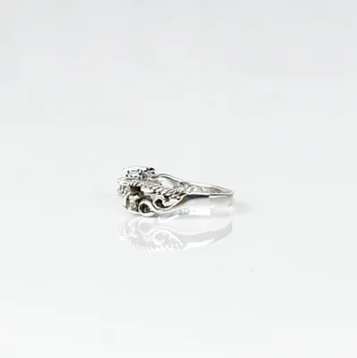 Inel gotic sarma zirconiu transparent Argint - 4