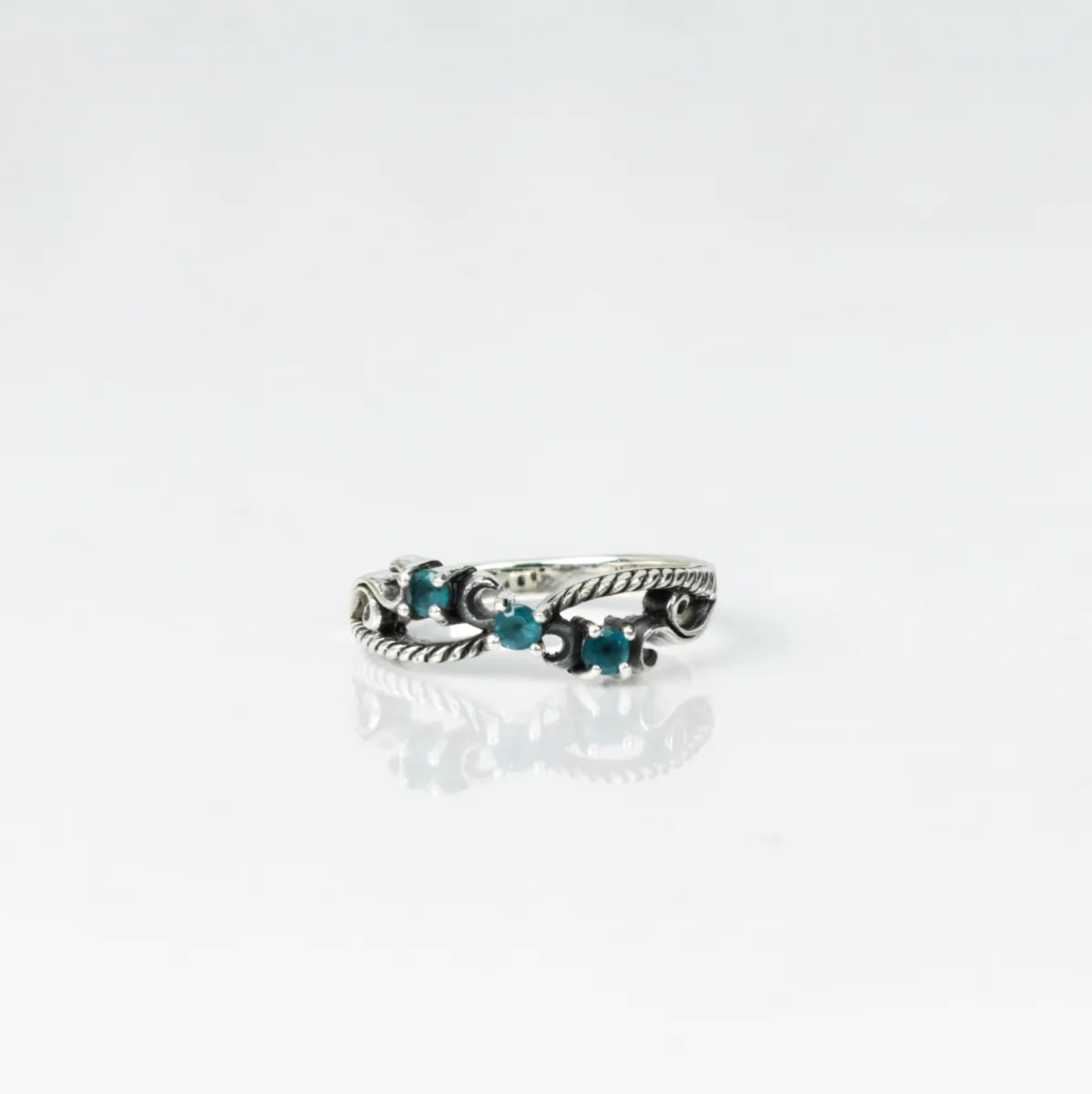 Inel gotic sarma zirconiu bleu Argint