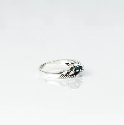 Inel gotic sarma zirconiu bleu Argint - 4