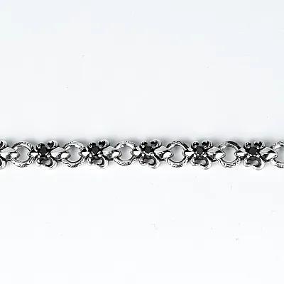 Bratara flexibila crini imperiali negru Argint - 2