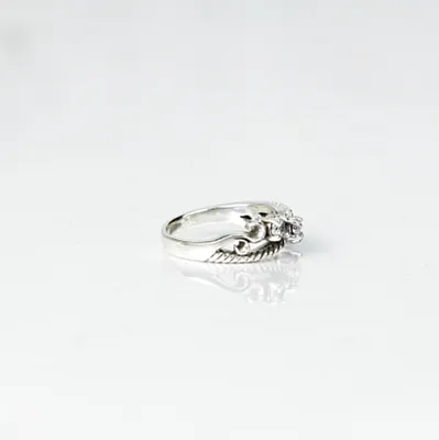 Inel gotic sarma zirconiu transparent Argint - 2