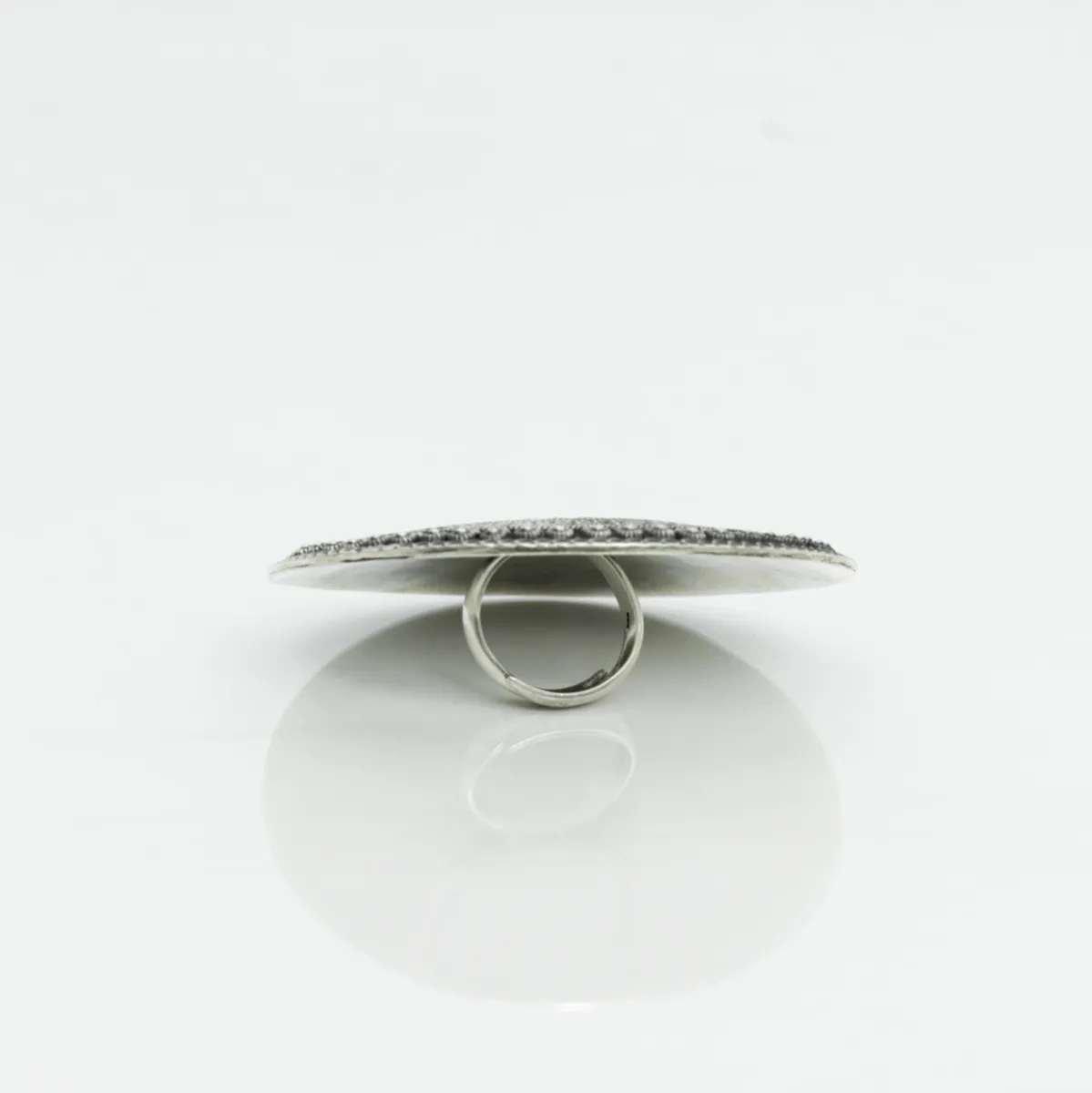 Inel rotund solar 7 cm India Argint