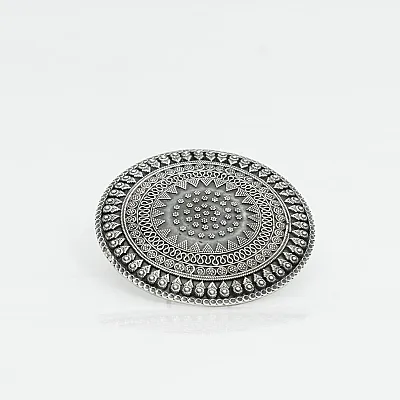Inel rotund solar 7 cm India Argint - 1