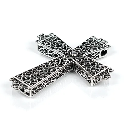 Pandantiv cruce broderie gotica xl Argint - 2