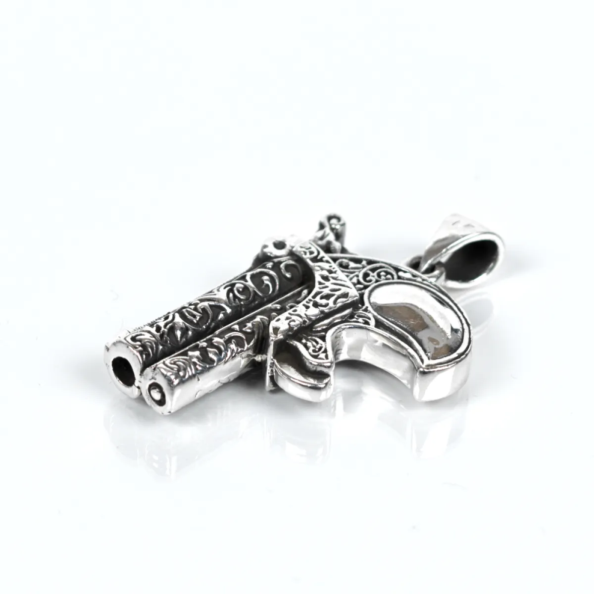 Pandantiv revolver floral Argint