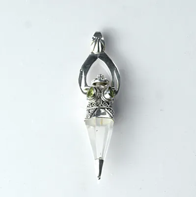 Pandantiv pendul cuarz stanca peridot Argint - 1