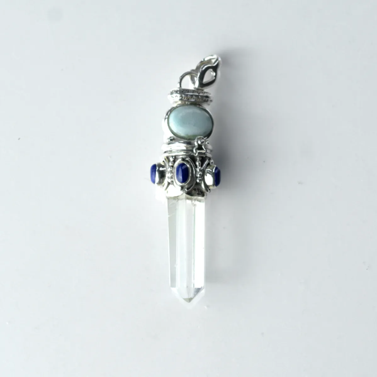 Pandantiv bagheta cuart larimar nr.3 Argint