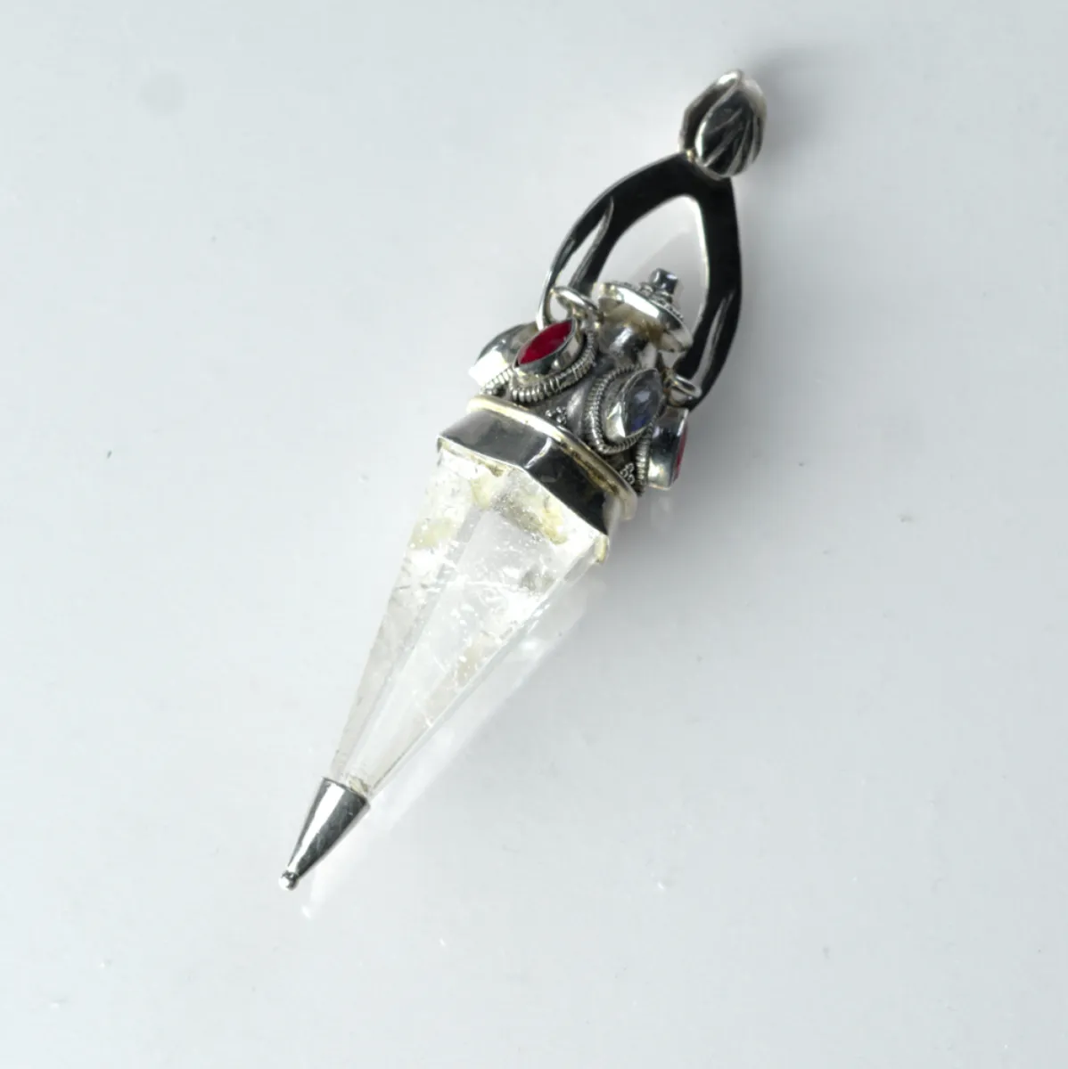 Pandantiv pendul cuarz labradorite.rubin Argint