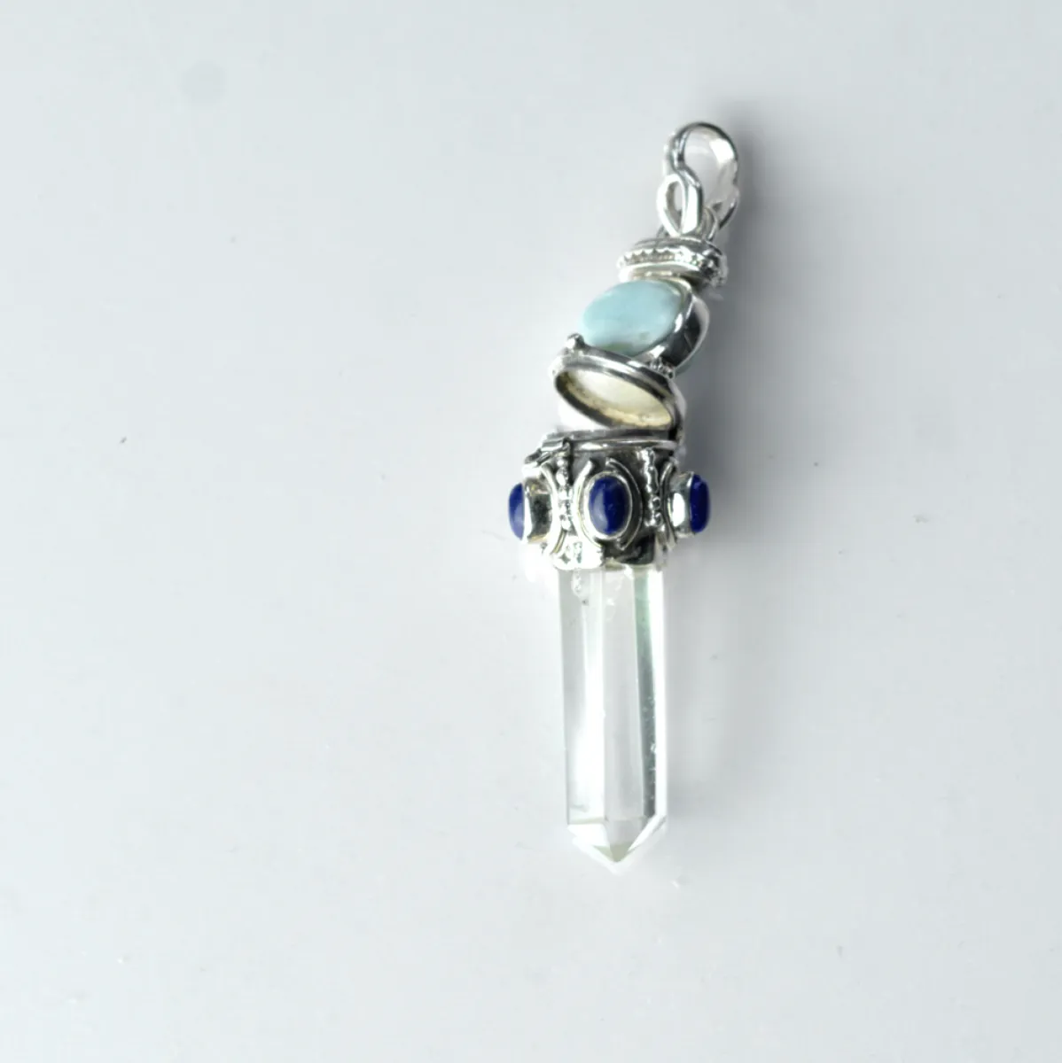 Pandantiv bagheta cuart larimar nr.3 Argint