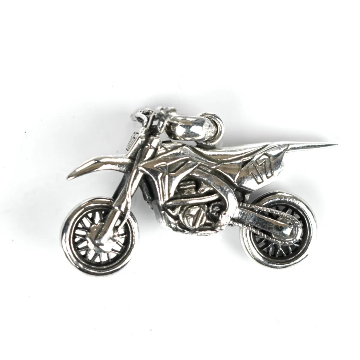 Pandantiv motocicleta de viteza Argint