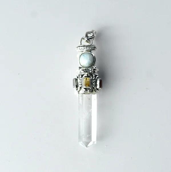 Pandantiv bagheta cuart larimar nr.26 Argint