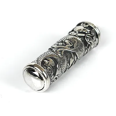 Pandantiv caseta cilindrica dragon L Argint - 3