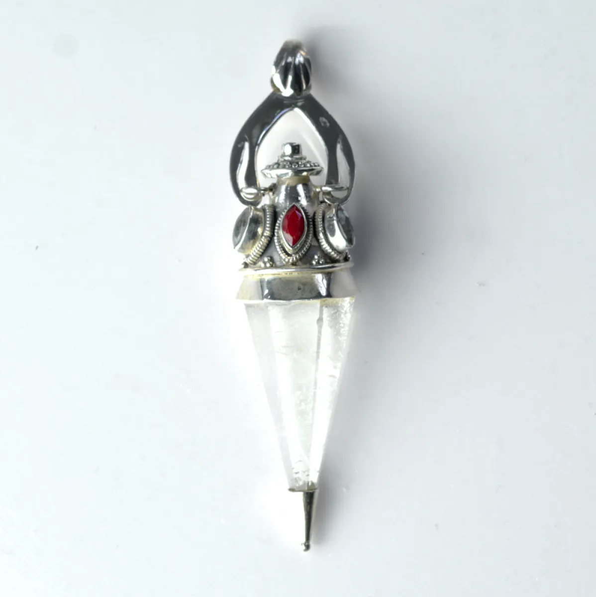Pandantiv pendul cuarz labradorite.rubin Argint