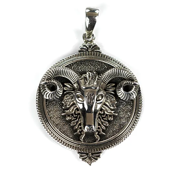 Pandantiv rotund cap de berbec Argint