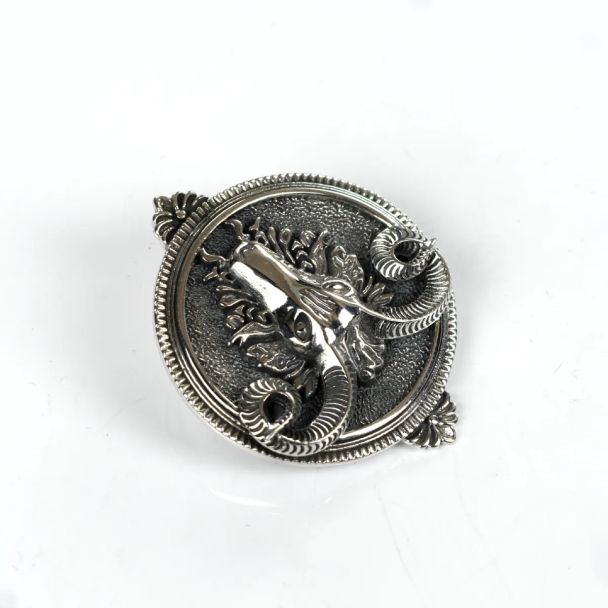 Accesoriu rotund cravata bolo berbec Argint