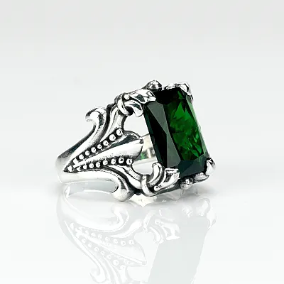 Inel gotic magic green Argint - 2