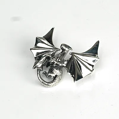 Brosa simpla dragon zburand m Argint - 3