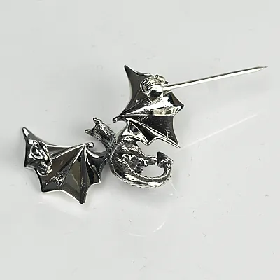 Brosa simpla dragon zburand m Argint - 2