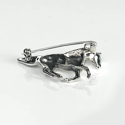 Brosa simpla cal in galop Argint - 3