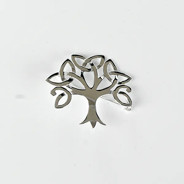 Brosa simpla copacul vietii celtic Argint