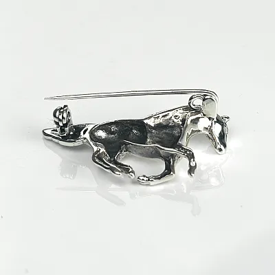 Brosa simpla cal in galop Argint - 2