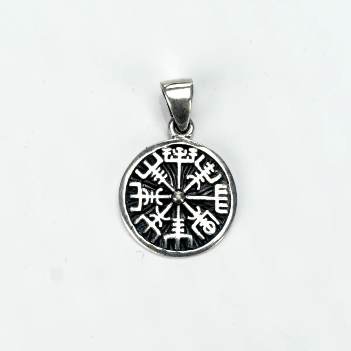 Pandantiv rotund Vegvisir s Argint